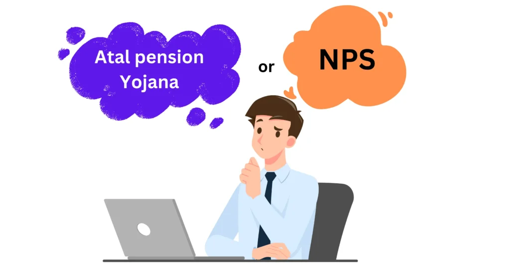 difference between Atal Pension Yojana and NPS (National Pension SYstem)  highlighting key differences like contribution, eligibility, and returns.