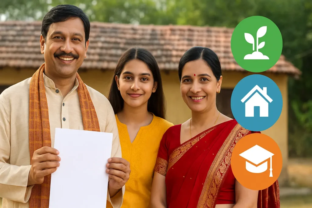 People benefiting from Indian government schemes in 2025